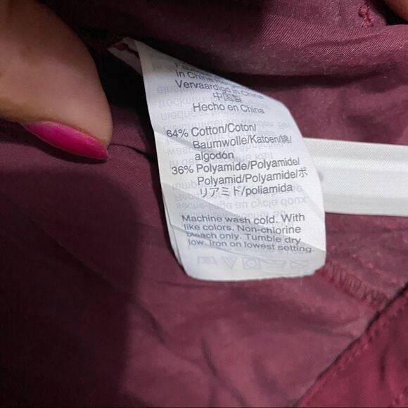 𝅺J.CREW Perfect Rain Coat, size XS, Vintage Burgundy - Picture 8 of 9